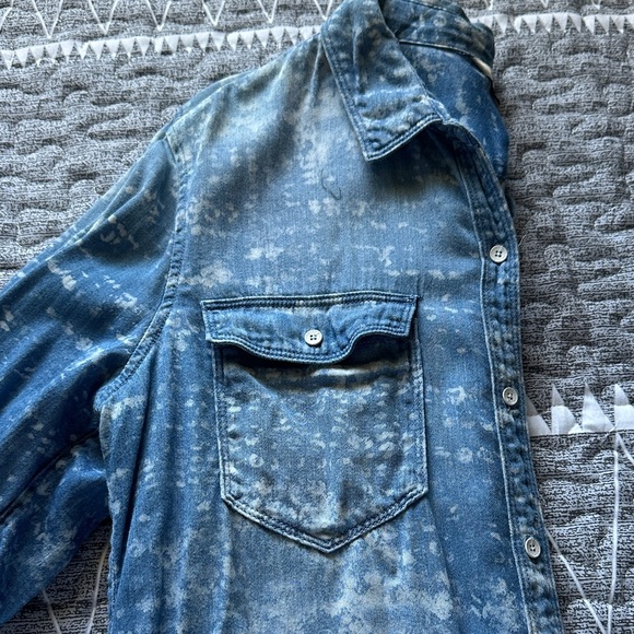 Calvin Klein Blue Patterned Button Down Shirt - Picture 7 of 11